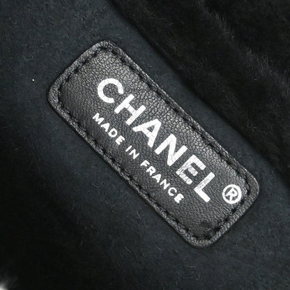 Chanel 2005-2006 Black Mouton Mademoiselle Lock Chain Handbag