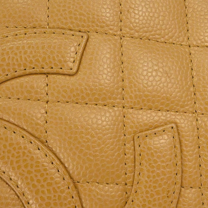 Chanel 2003-2004 Beige Caviar Skin Chain Shoulder Bag