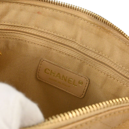 Chanel 2003-2004 Beige Caviar Skin Chain Shoulder Bag