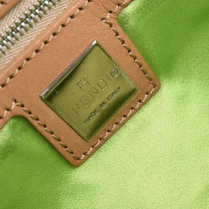 Fendi Green Straw Baguette Handbag