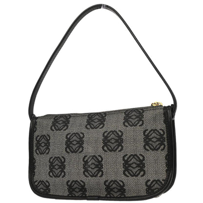 Loewe Gray Canvas Anagram Accessory Pouch Handbag