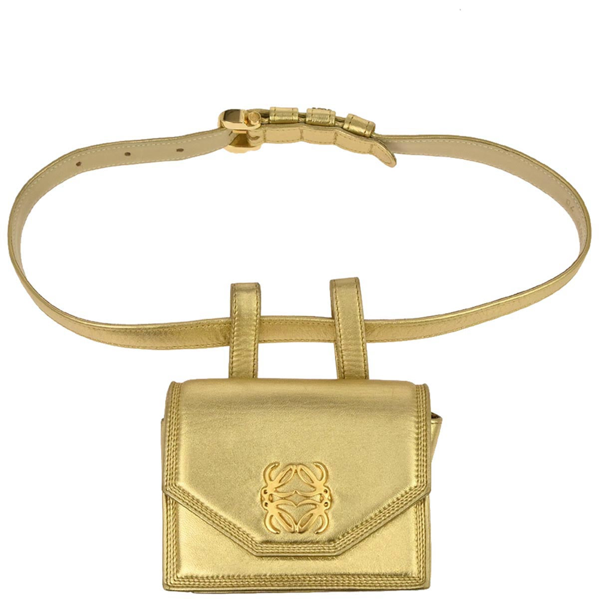 Loewe Gold Leather Waist Bum Bag #70