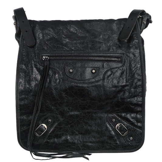 Balenciaga Black Lambskin Besace Messenger Bag