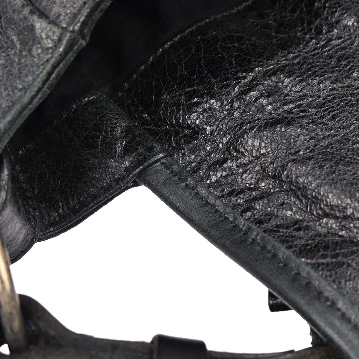 Balenciaga Black Lambskin Besace Messenger Bag