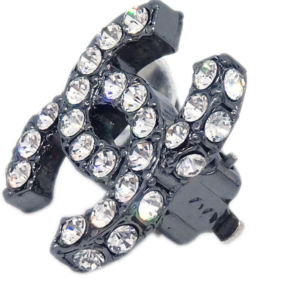 Chanel CC Silver Rhinestone Clip-On Earrings 03A