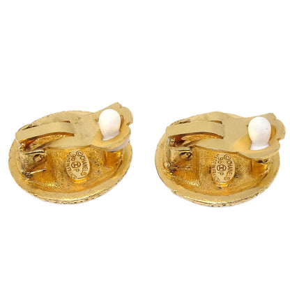Chanel Button Clip-On Earrings Gold 96P