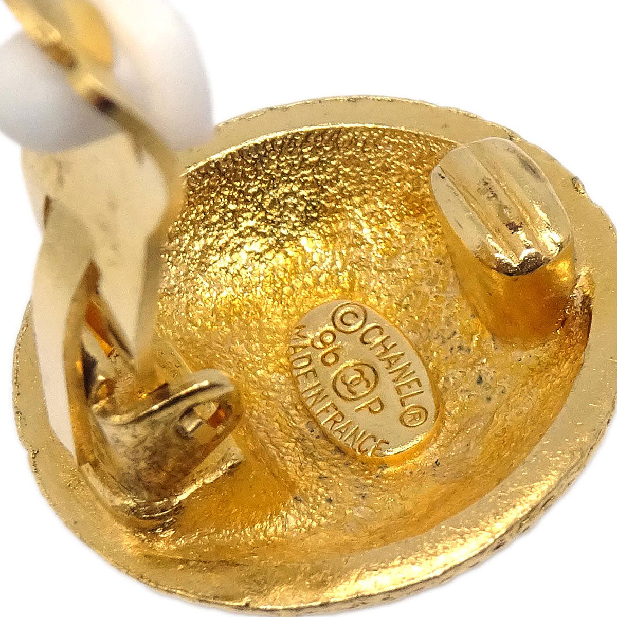 Chanel Button Clip-On Earrings Gold 96P