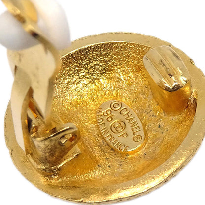 Chanel Button Clip-On Earrings Gold 96P