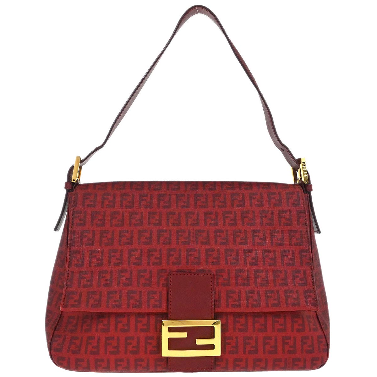 Fendi Red PVC Zucchino Mamma Baguette Handbag