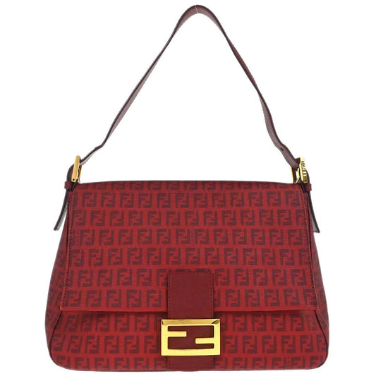Fendi Red PVC Zucchino Mamma Baguette Handbag