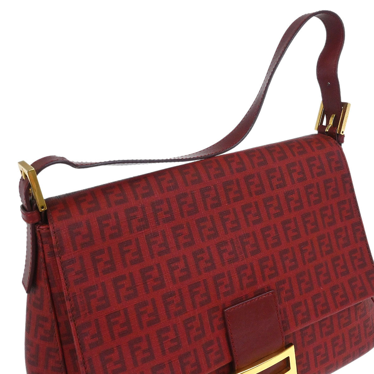 Fendi Red PVC Zucchino Mamma Baguette Handbag