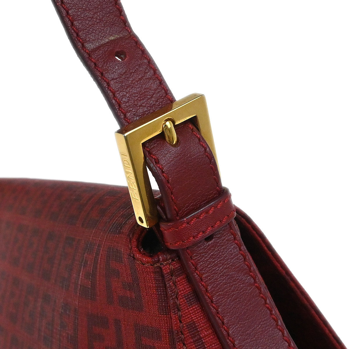 Fendi Red PVC Zucchino Mamma Baguette Handbag