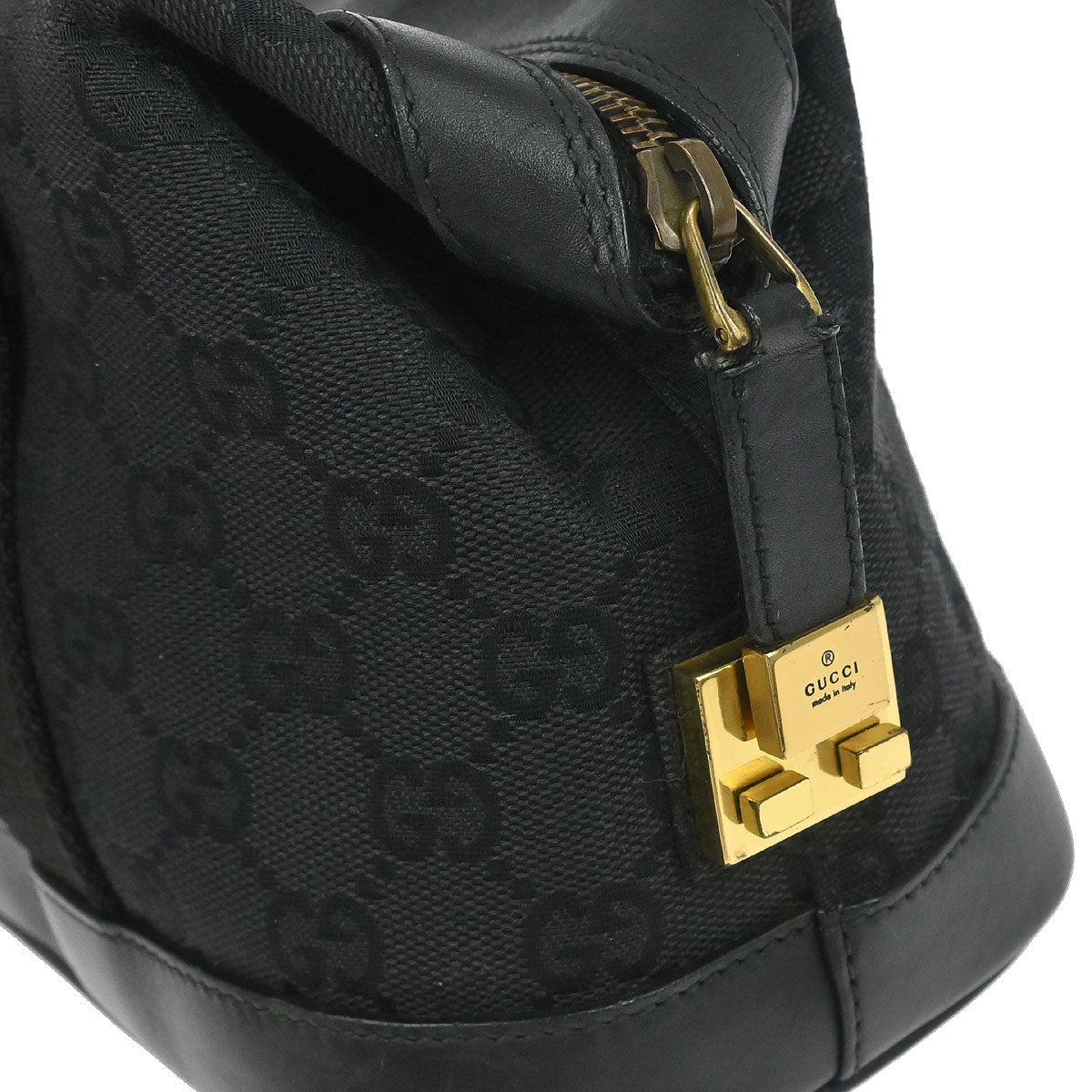 Gucci Black Canvas GG Handbag