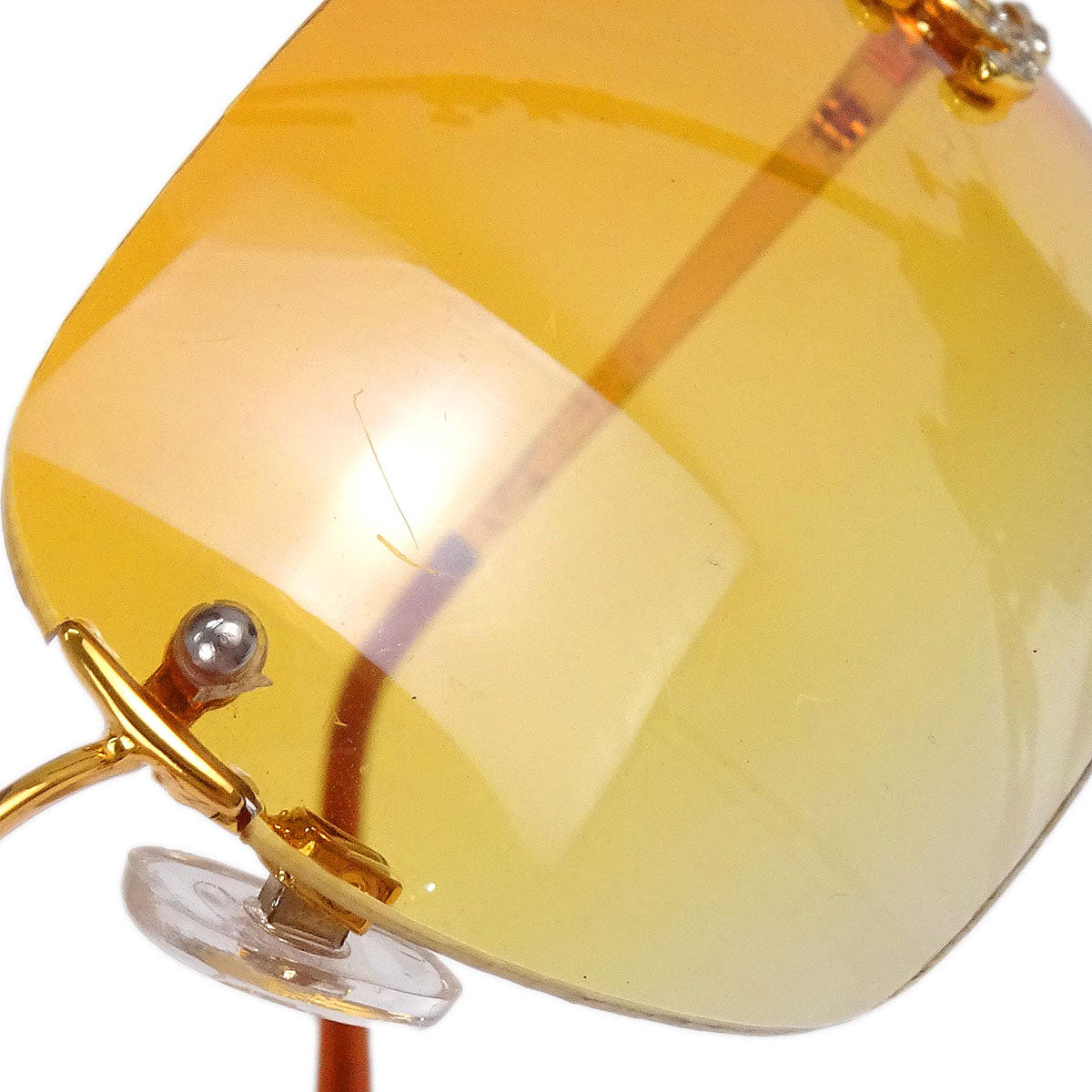 Chanel Sunglasses Eyewear Rhinestone Orange Small Good