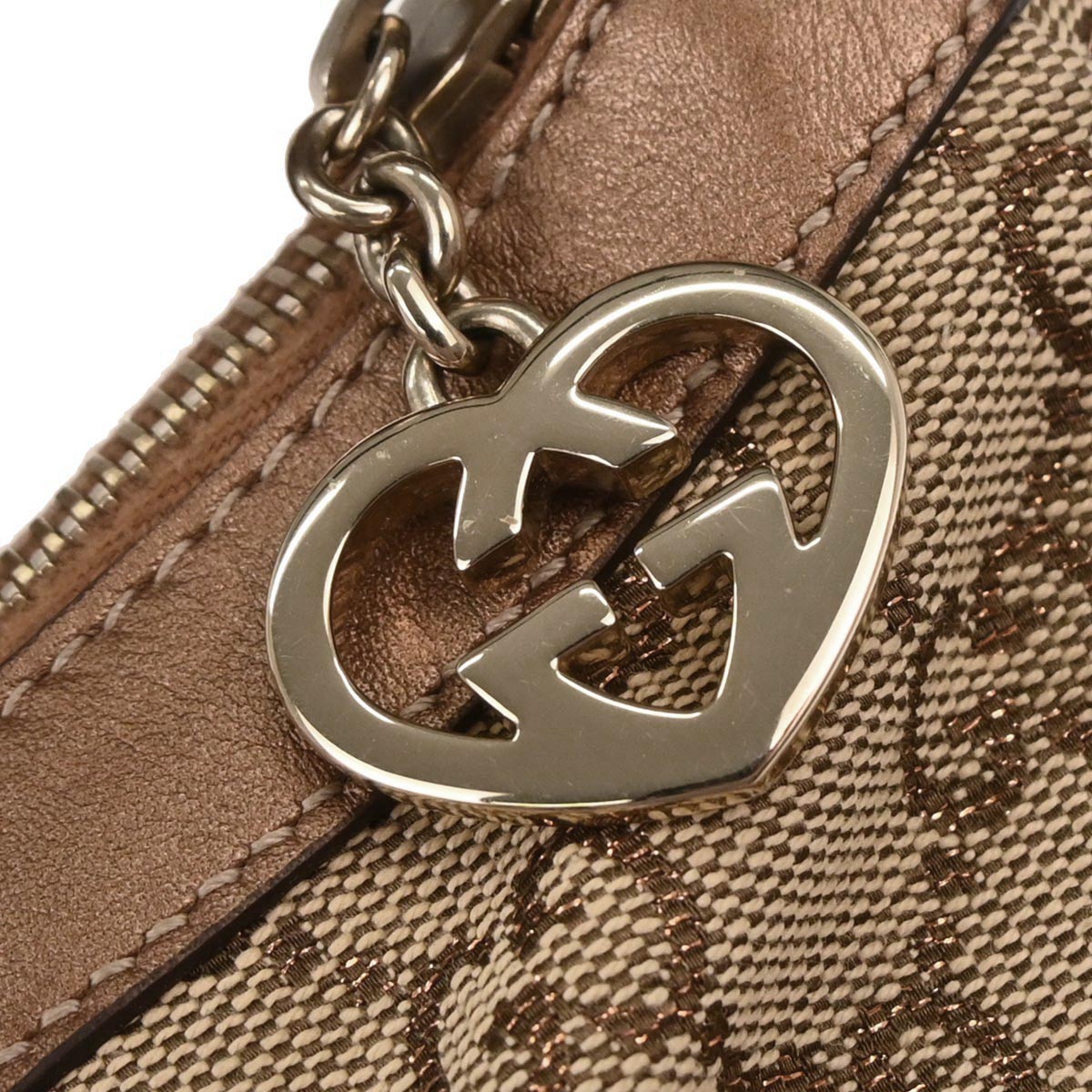 Gucci Bronze Lovely Heart GG Handbag