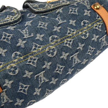 Louis Vuitton 2005 Blue Monogram Denim Baggy GM Hobo Shoulder Bag M95048
