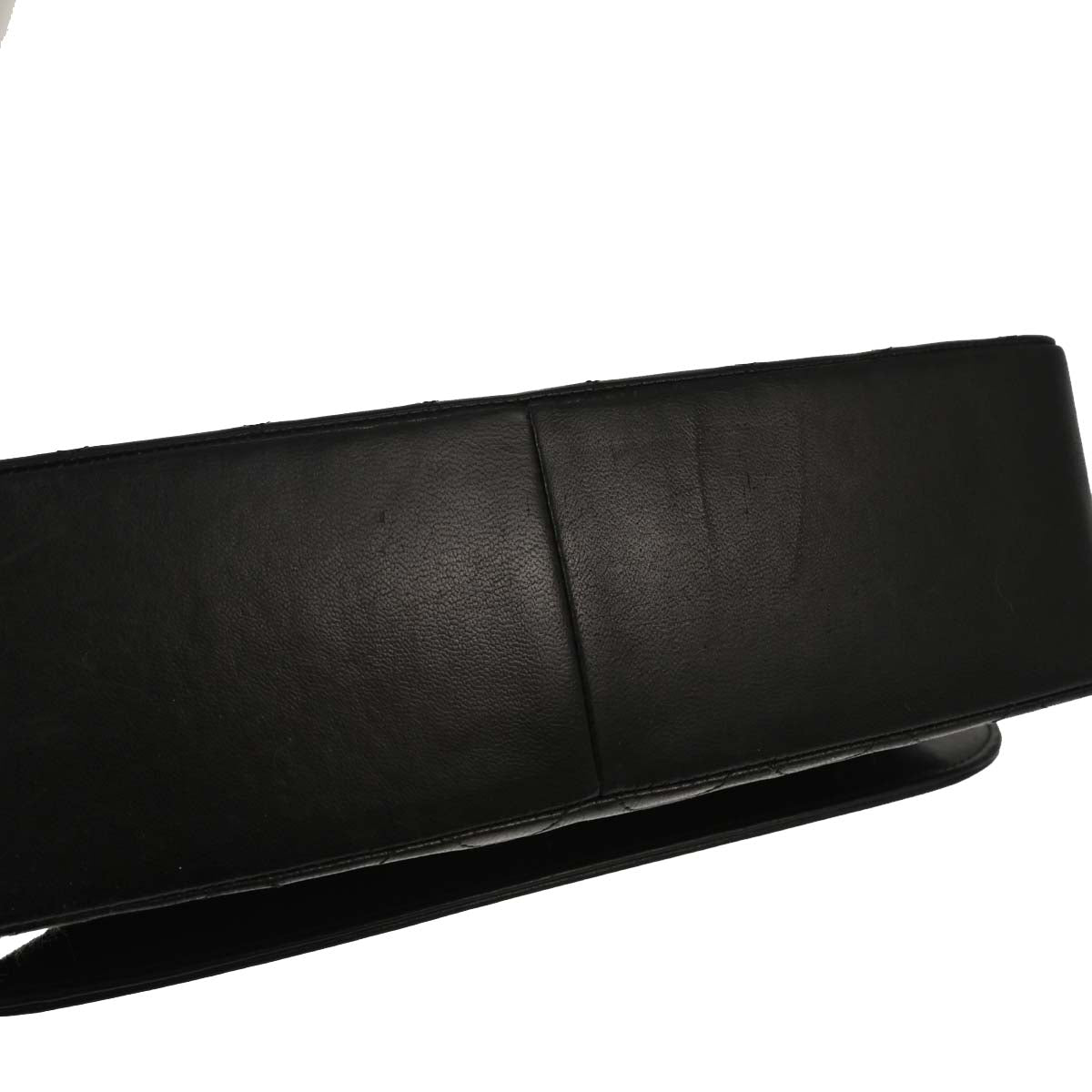 Chanel 1989-1991 Black Lambskin Straight Flap Shoulder Bag