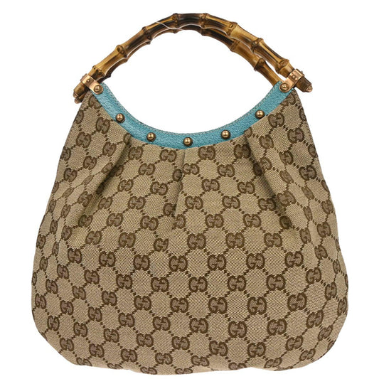 Gucci Beige Bamboo GG Handbag