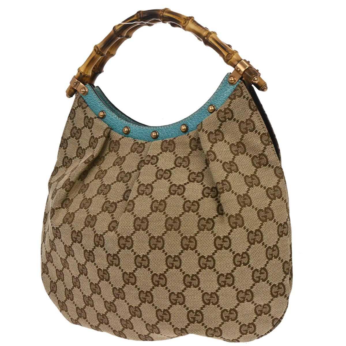 Gucci Beige Bamboo GG Handbag