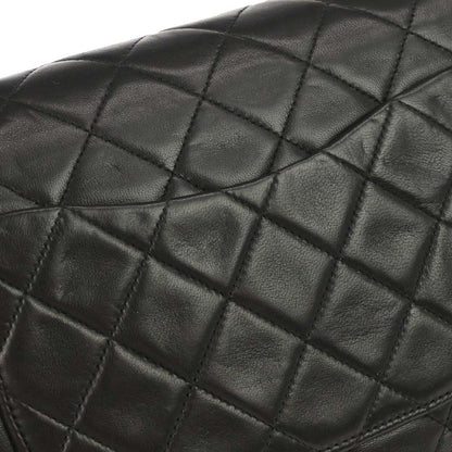 Chanel 1994-1996 Black Lambskin Medium Classic Double Flap Shoulder Bag