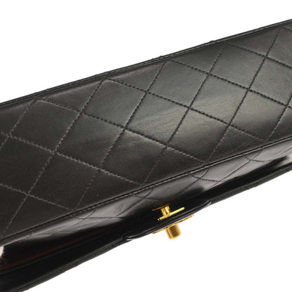 Chanel 1994-1996 Black Lambskin Medium Classic Double Flap Shoulder Bag
