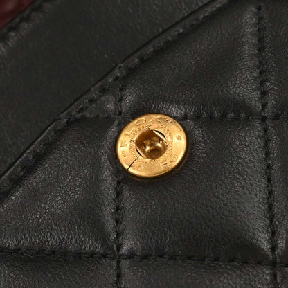 Chanel 1994-1996 Black Lambskin Medium Classic Double Flap Shoulder Bag