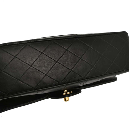 Chanel 1996-1997 Black Lambskin Medium Classic Double Flap Shoulder Bag