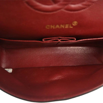 Chanel 1996-1997 Black Lambskin Medium Classic Double Flap Shoulder Bag
