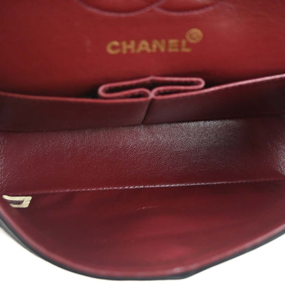Chanel 1989-1991 Black Lambskin Small Classic Double Flap Shoulder Bag