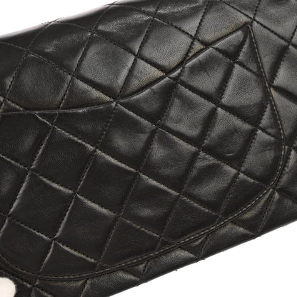 Chanel 1994-1996 Black Lambskin Small Classic Double Flap Shoulder Bag