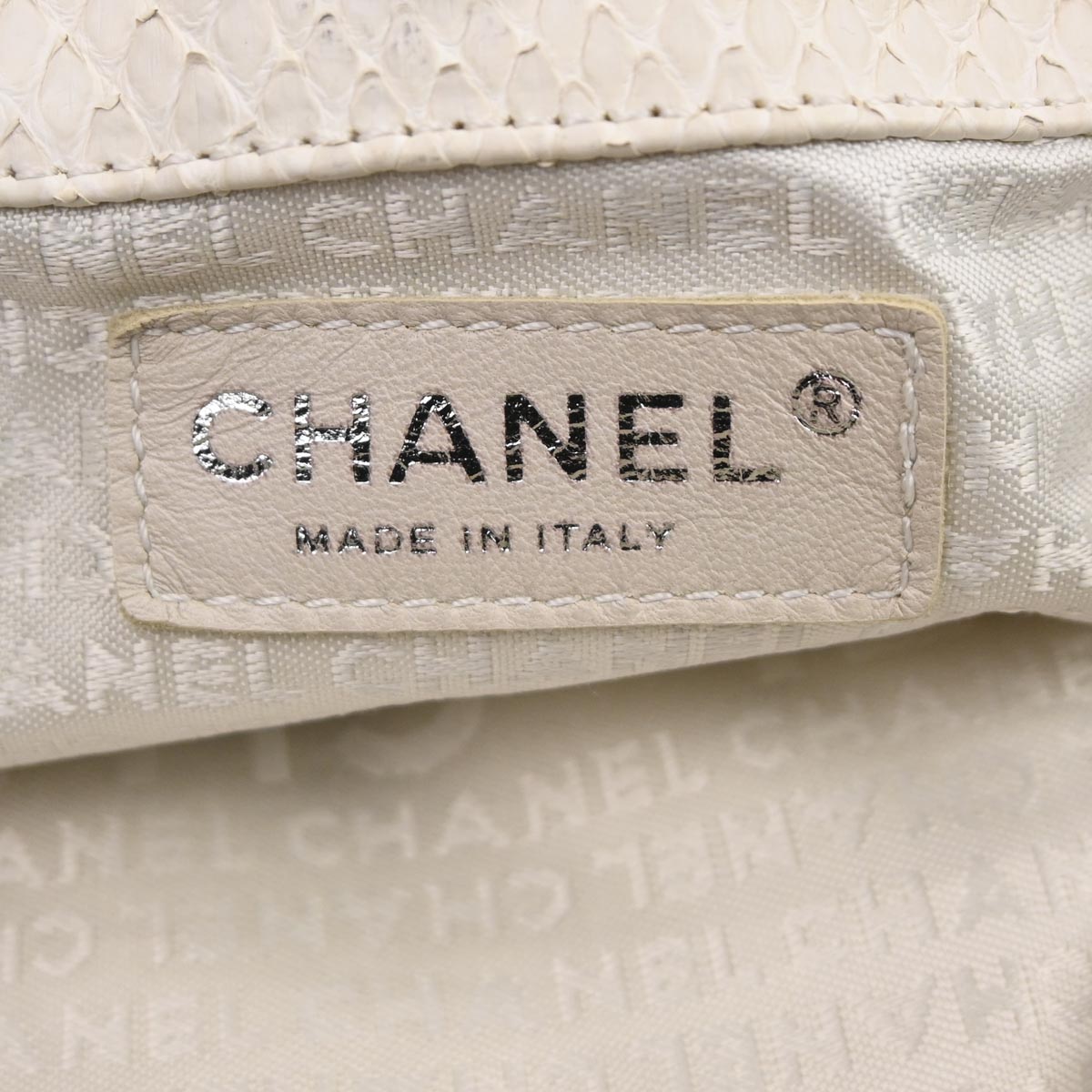Chanel * White Python Handbag