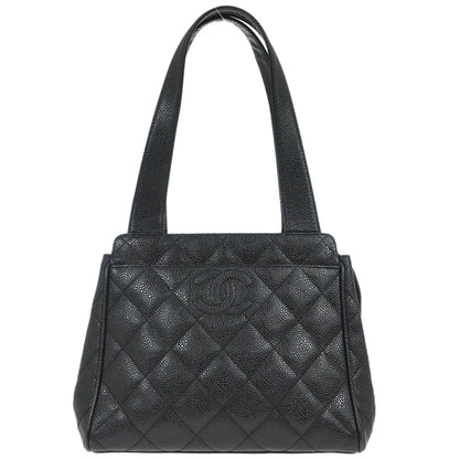 Chanel 1996-1997 Black Caviar Skin Tote Handbag