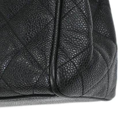 Chanel 1996-1997 Black Caviar Skin Tote Handbag