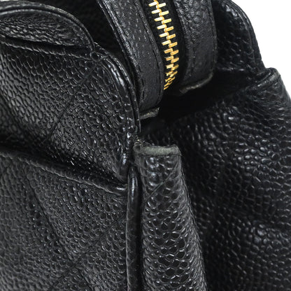 Chanel 1996-1997 Black Caviar Skin Tote Handbag