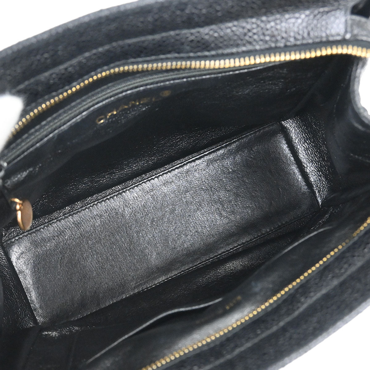 Chanel 1996-1997 Black Caviar Skin Tote Handbag
