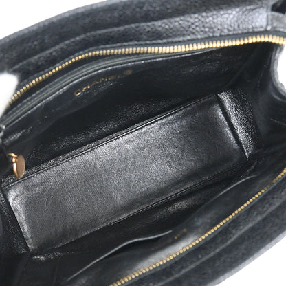 Chanel 1996-1997 Black Caviar Skin Tote Handbag