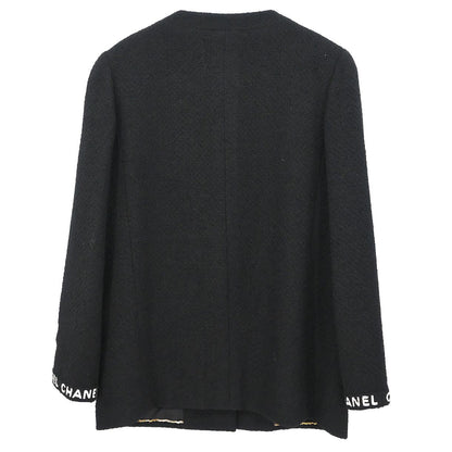 Chanel 1995 Single Breasted Collarless Jacket Black #40