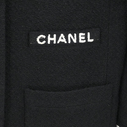 Chanel 1995 Single Breasted Collarless Jacket Black #40