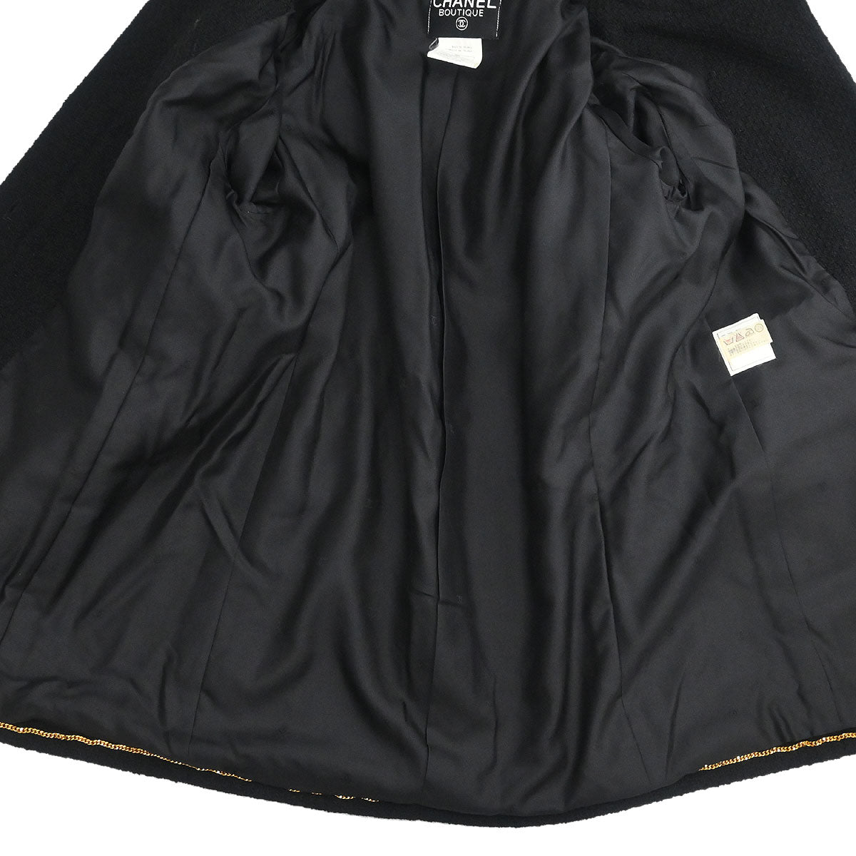 Chanel 1995 Single Breasted Collarless Jacket Black #40