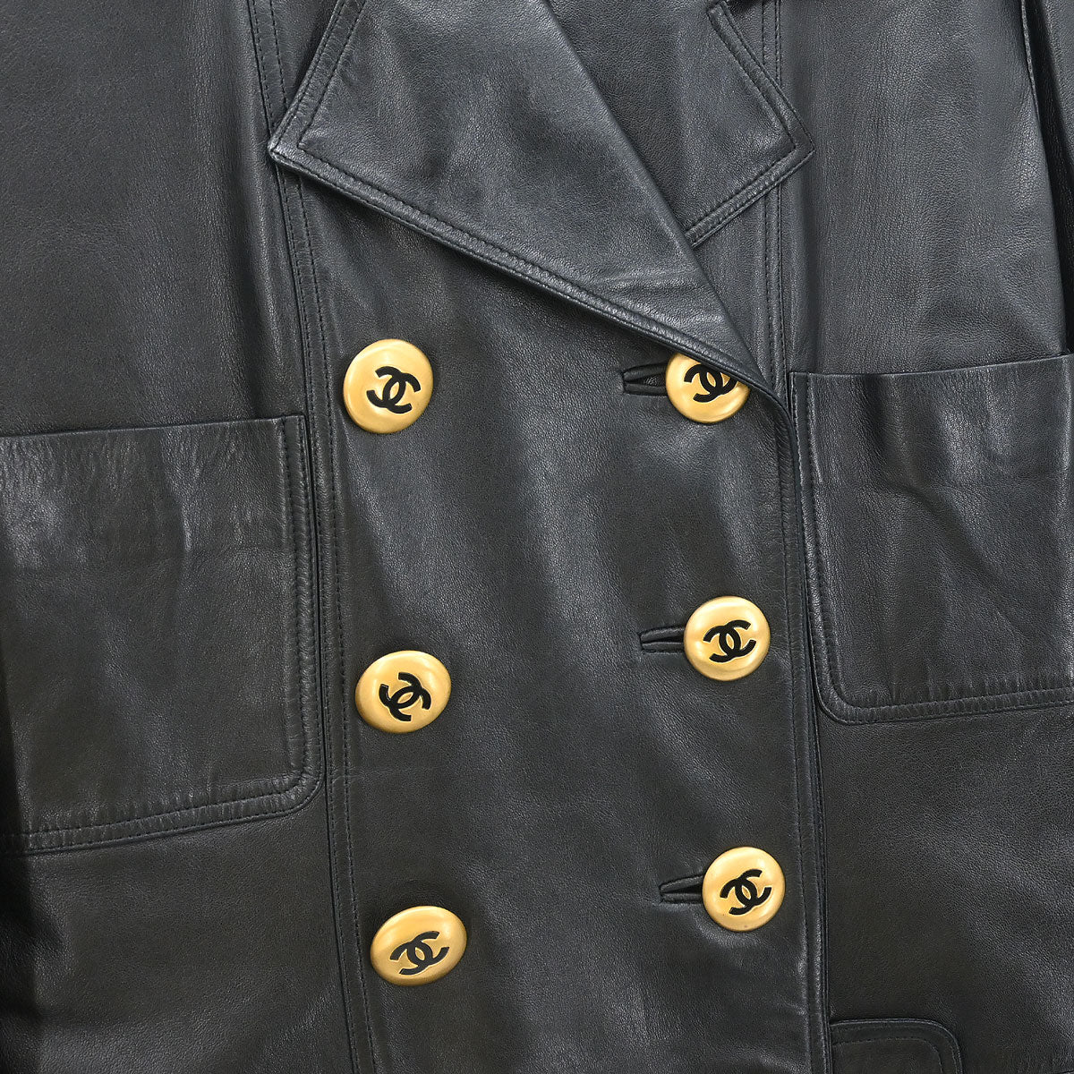 Chanel Double Breasted Jacket Black