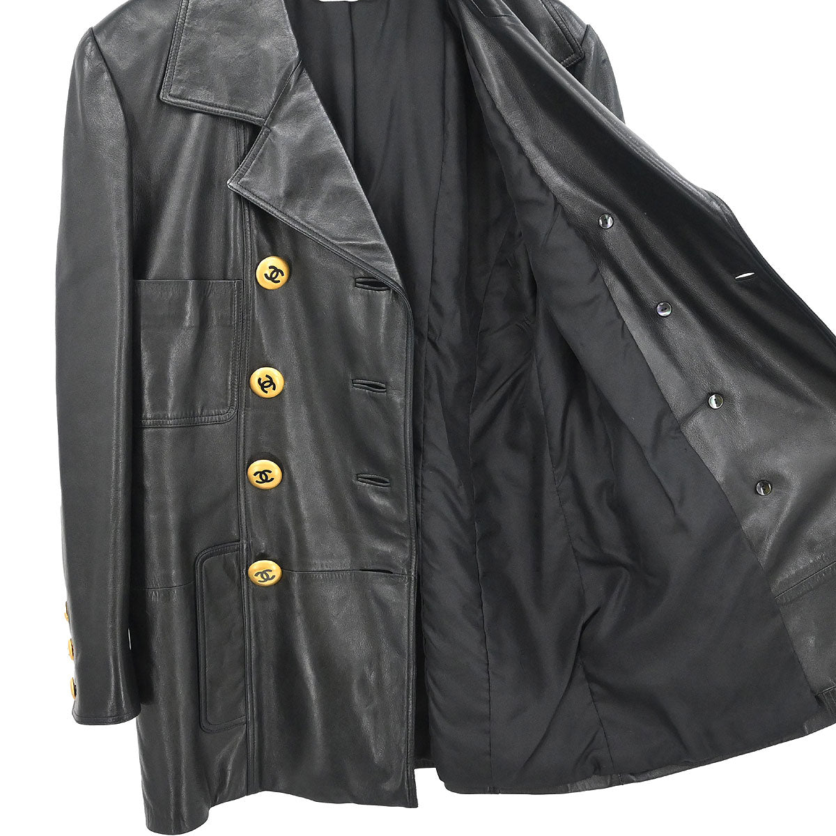 Chanel Double Breasted Jacket Black