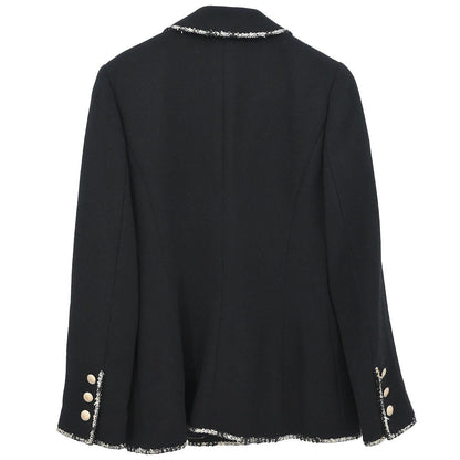 Chanel 2005 Emblem Single Breasted Jacket Black #38
