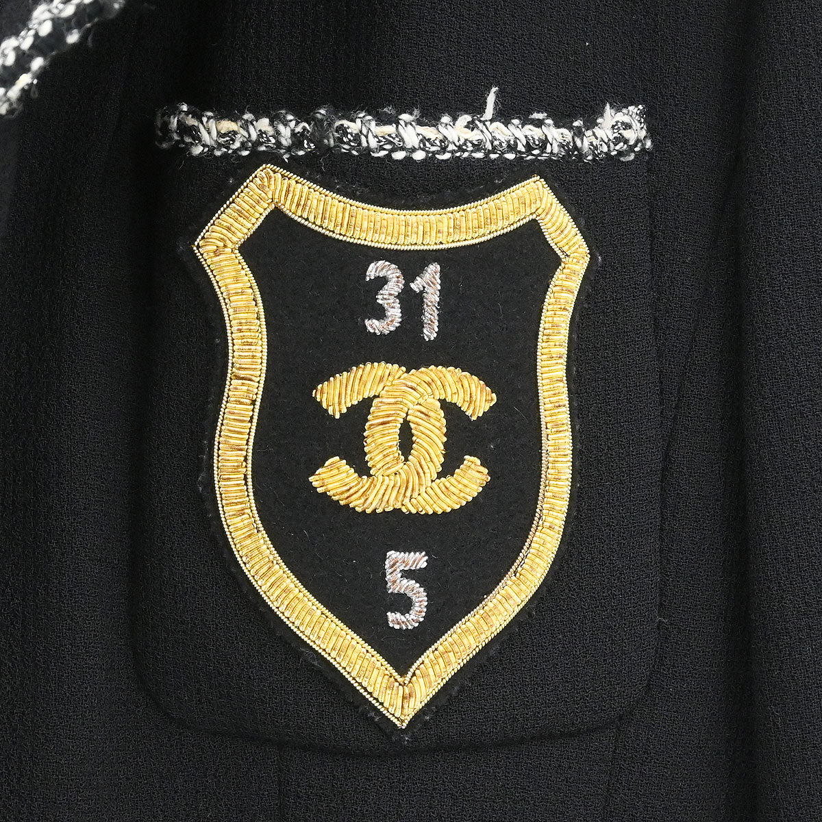 Chanel 2005 Emblem Single Breasted Jacket Black #38