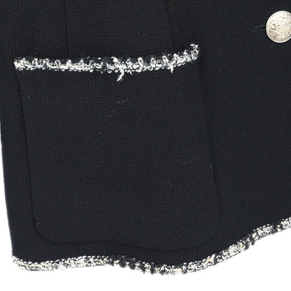 Chanel 2005 Emblem Single Breasted Jacket Black #38