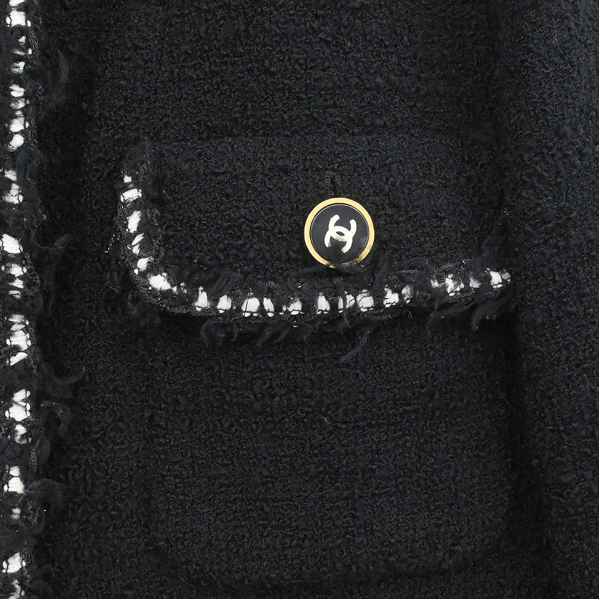 Chanel Collarless Single Breasted Jacket Black