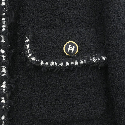 Chanel Collarless Single Breasted Jacket Black