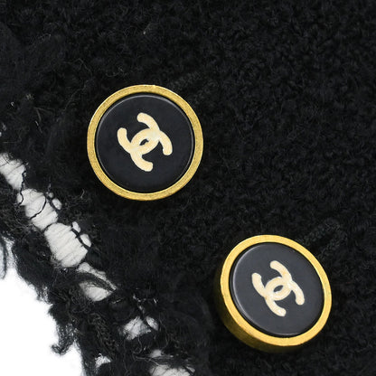 Chanel Collarless Single Breasted Jacket Black