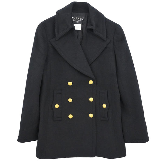 Chanel 1996 Double Breasted Jacket Black #38