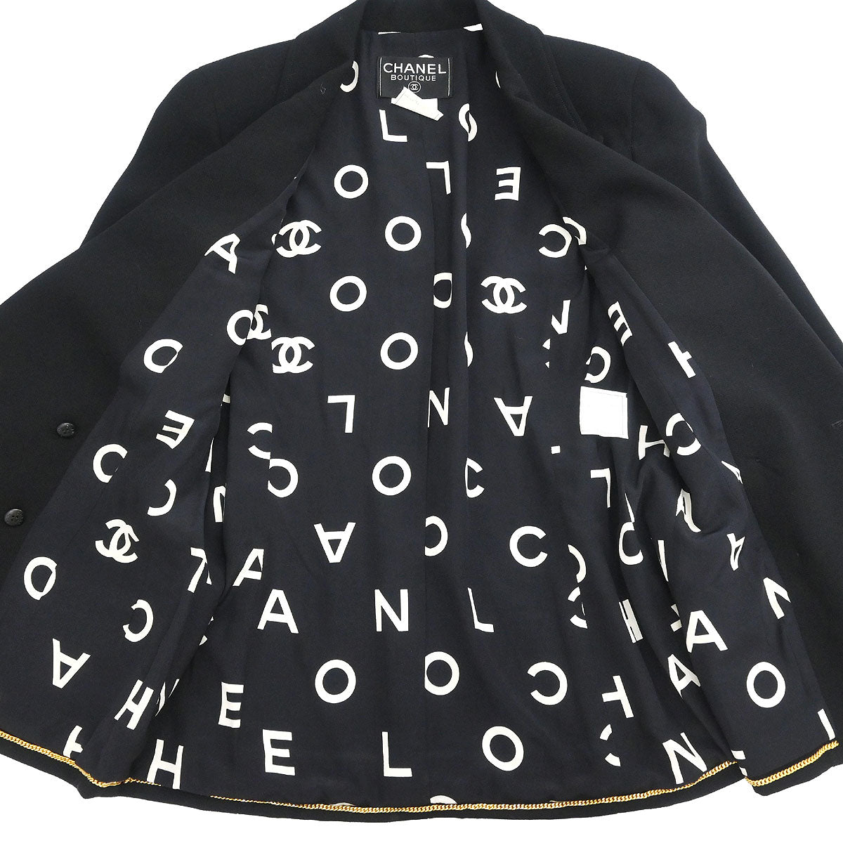 Chanel 1997 Double Breasted Jacket Black #38