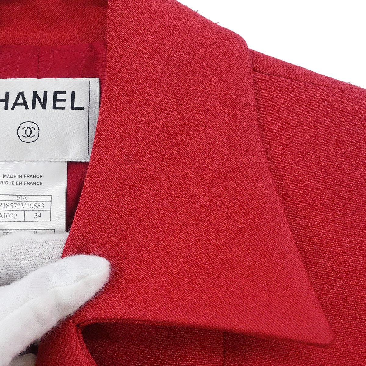 Chanel 2001 Single Breasted Jacket Red #34